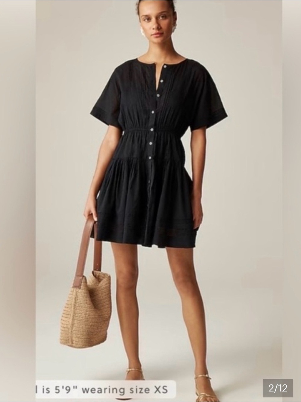 J.Crew Pintuck Mini Shirt Dress Cotton XS